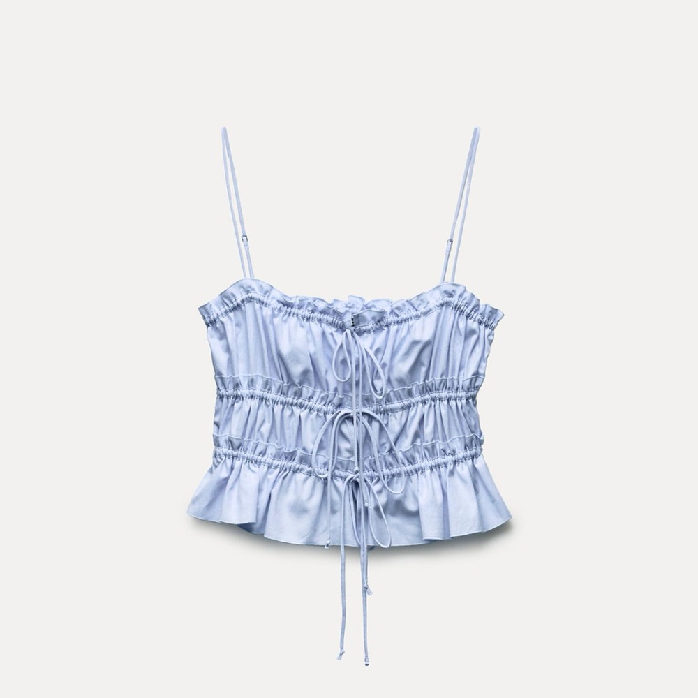 Zara tied poplin top